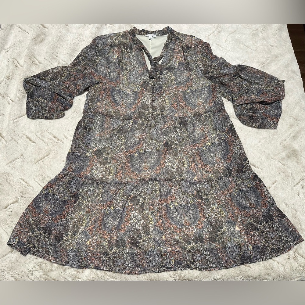 Luxology Multicolor Bow Tie Floral Tiered Dress - Picture 2 of 8